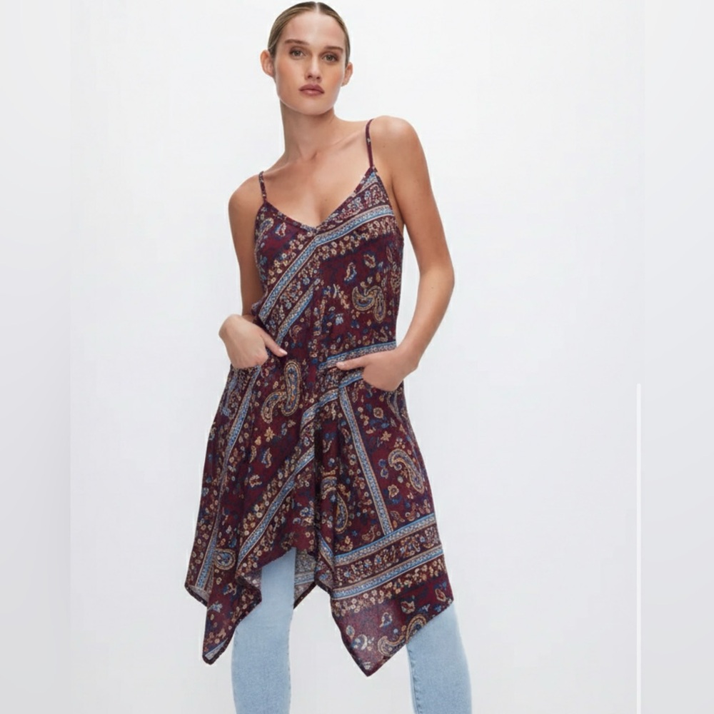 Design Lab Multi Color Paisley Print Asymmetrical Dress Swipe For Color/Print